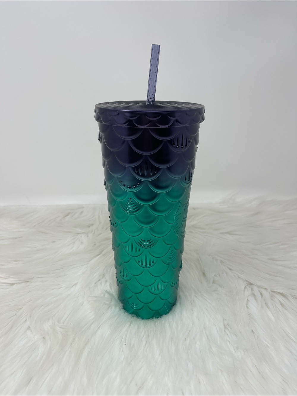 Starbucks Mermaid Scale Teal Purple Ombré Stainless Tumbler 24 Oz